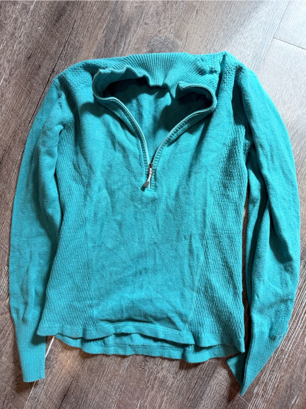 Eddie Bauer Teal Half-Zip Crewneck Sweater